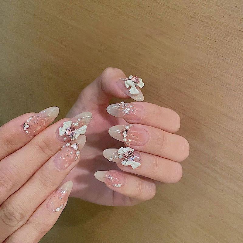 5 шт. DIY украшения для ногтей 3D лента бант блестящие кристаллы любящее сердце сверла для ногтей для маникюра дизайн аксессуар