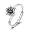 Bague Ringen Кольцо из стерлингового серебра 925 пробы, 1 карат, муассанит, ювелирные изделия с бриллиантами, снежинка, регулируемые кольца с шестью когтями для женщин