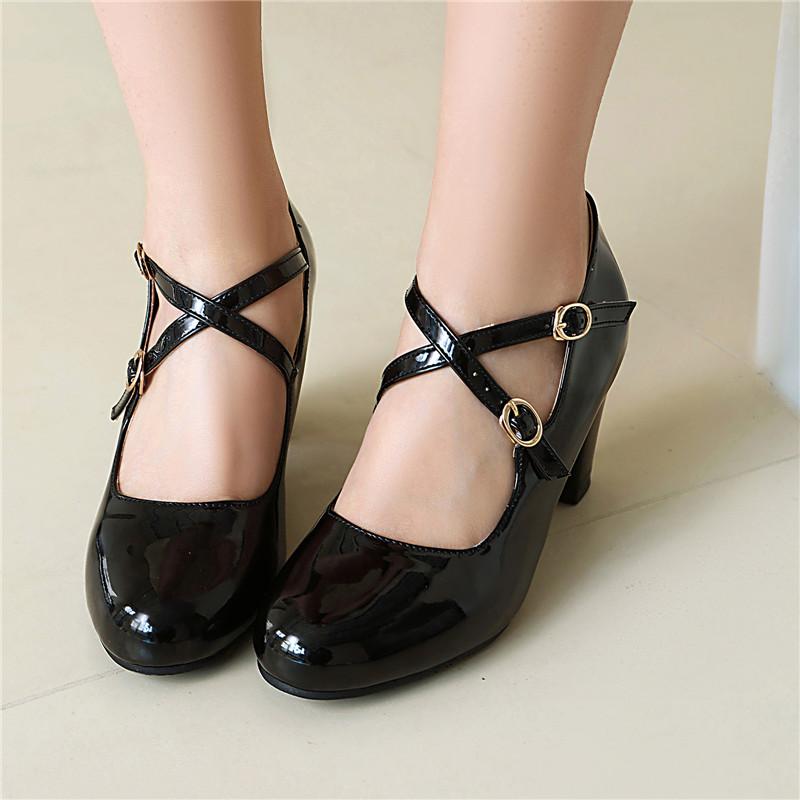 Женские туфли-лодочки на высоком каблуке, весна-лето, новая модель, толстый каблук, однотонные, большой размер, с открытой союзкой, туфли с низким верхом