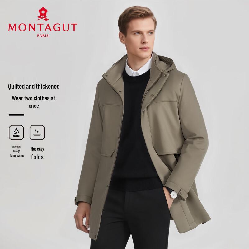 MONTAGUT Мужская утепленная куртка с капюшоном в деловом повседневном стиле