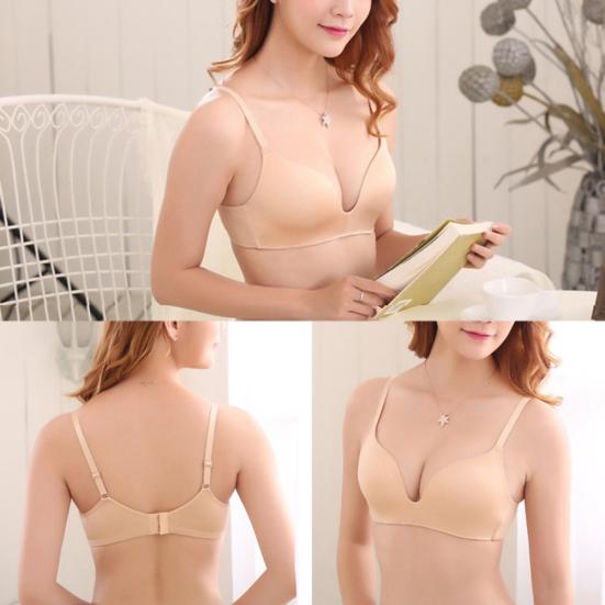 Student Girl Ultra-Thin Solid Color Push Up Bra Seamless Underwear Bralette