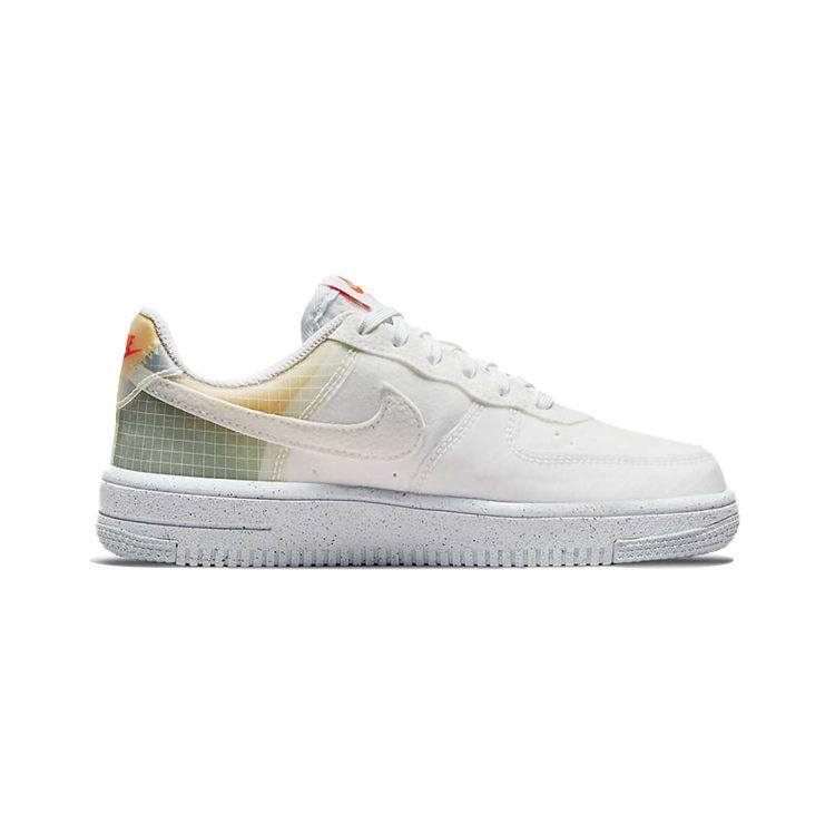 Nike Nike Air Force 1 Carter Устойчивые к истиранию Низкие Скейтбордические Кроссовки Бело-оранжевые Детские Возраст 3-7 лет DH4340-100
