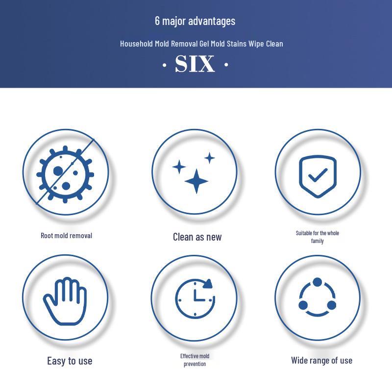 Гель для удаления плесени для кухни, холодильника, резинового уплотнителя стиральной машины и пятен