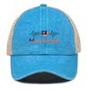 Heart Wave Malaysia Flag Print Snapback Baseball Hat, Patriotic Flat Cap Raw Brim Lightweight Distressed Adjustable Strap Snapback Baseball Cap