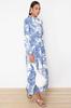 Women's Style Hijab Dress Blue Floral Woven Viscose Dress