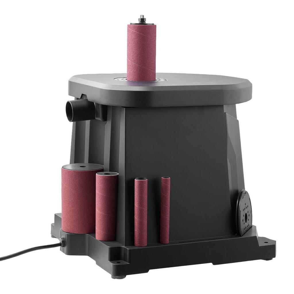 Oscillating Spindle Sander, 2000RPM Benchtop Spindle Sander with 6 Sleeves (12.776.2 mm), 15 mm Stroke & Dust Connection Port for Furniture Finishing,