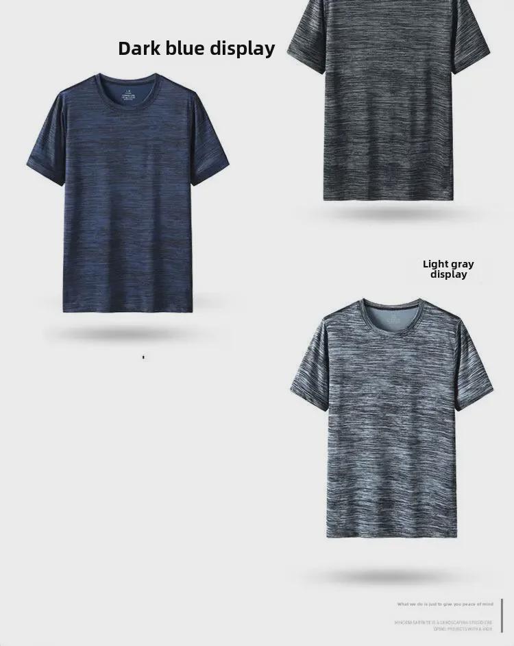 Мужская летняя футболка с рисунком бамбука, быстросохнущая, из ледяного шелка, размеры M-8XL, короткий рукав, круглый вырез