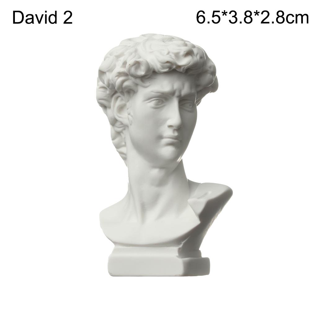 1PC Nordic Style Sculpture Greek Mythology Plaster Statue David Head Portraits Bust Mini Gypsum Statue Drawing Practice Crafts