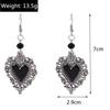 Vintage Witch Vampire Heart Earrings Gothic Cross Talisman Dangle Earrings Steampunk Royal Party Statement Jewelry Gifts