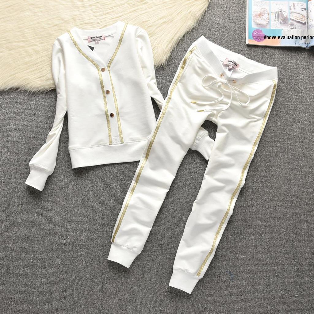 Women's Trendy Embroidered Velvet Hoodie & Wide-Leg Pants Set for Work, Casual, or Athletics