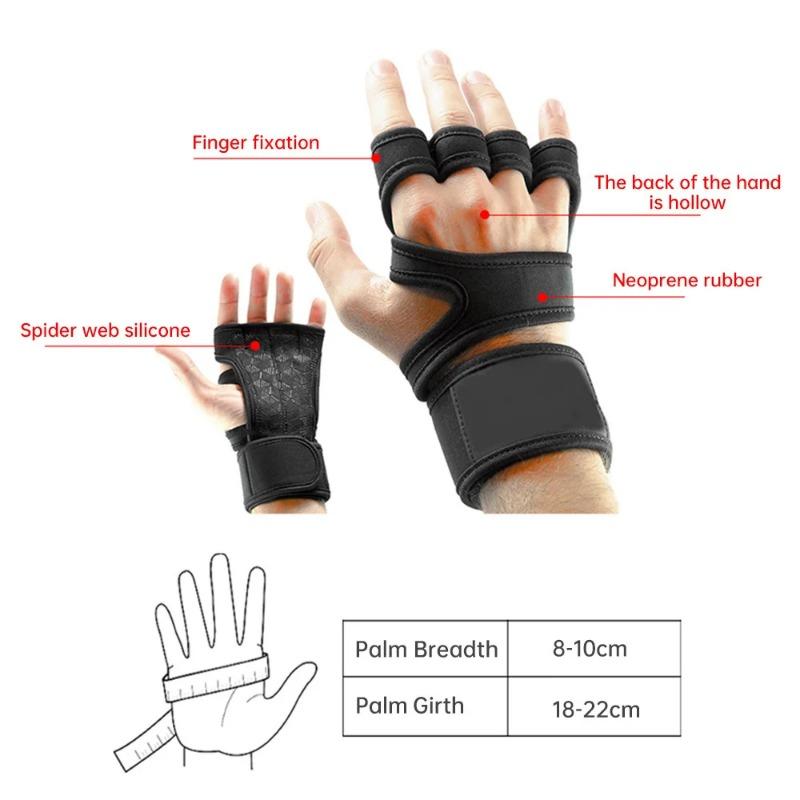 1 Pair Weight Lifting Training Gloves Women Men Fitness Active Body Building Gymnastics Grips Gym Hand Palm Protector Gloves