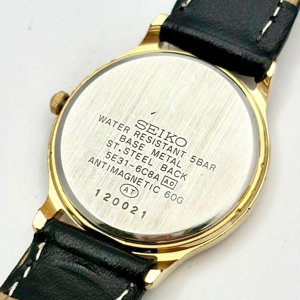Б/у [Новая батарейка] Женские часы SEIKO SPIRIT Золотые 5E31-6C8A 120021