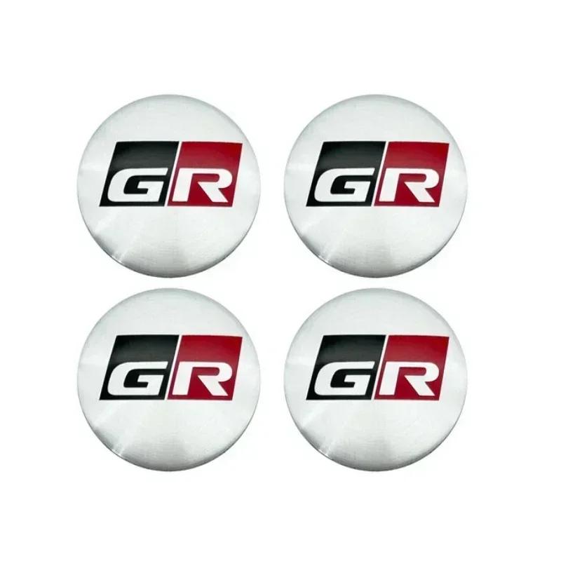 56/60/65MM Car Wheel Rims Center Hupcaps Stickers for Toyota GR Sport Camry Corolla Hilux TRD Rav4 Prius C-HR Yaris Accessories