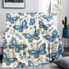 1PC Jewel Butterfly Print Flannel Blanket, High quality All Seasons, Home Decor, Warmth and Comfort, Perfect for Christmas Gifts