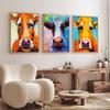Abstract Colorful Cow Head Canvas Painting on The Wall Art Posters and Prints Modern Animal Pictures for Kids Room Home Decor No Frame