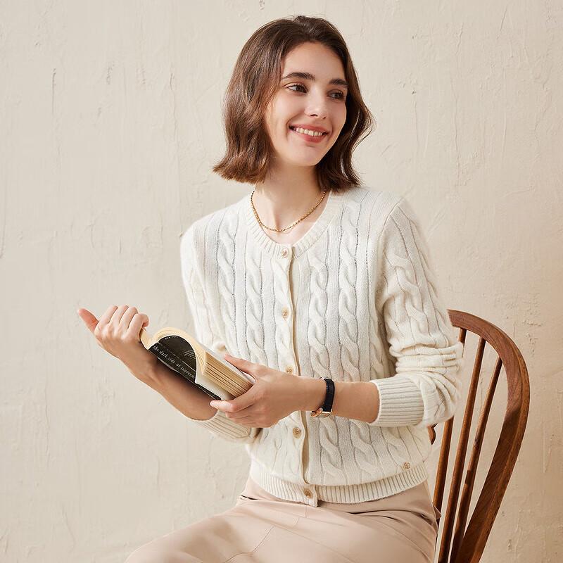 Women's Autumn/Winter Cashmere Cable Knit Cardigan