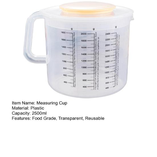 2500ml Measuring Grade Cup Food Large Capacity Good Seal Effect High Accuracy Leakproof
