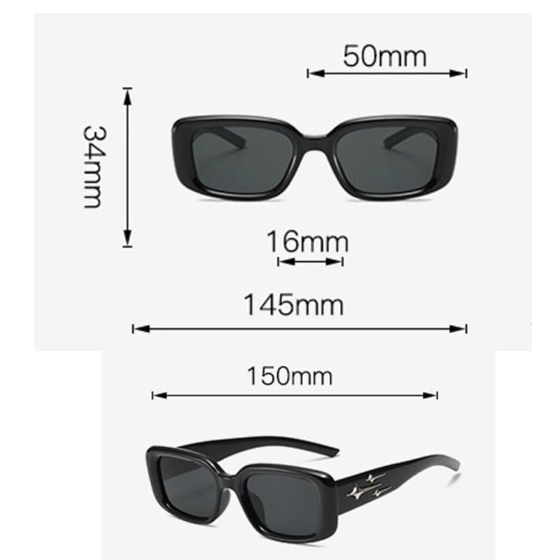 Sunglasses Korean UV Protection Square Frame Vintage Fashion Glasses Small Face Meteor [88flix]