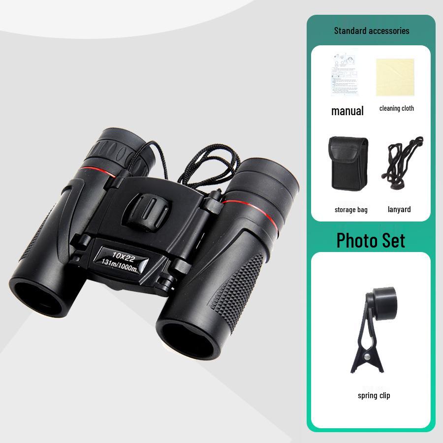 HD Pocket Binoculars 10x22 with Low-Light Night Vision – Ideal for Moon Watching, Perfect Gift for Children