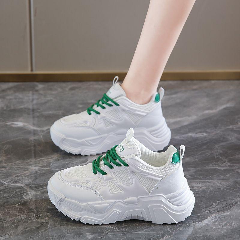 Daddy Shoes женские летние тонкие новые сетчатые дышащие универсальные белые повседневные кроссовки в гонконгском стиле с толстой подошвой