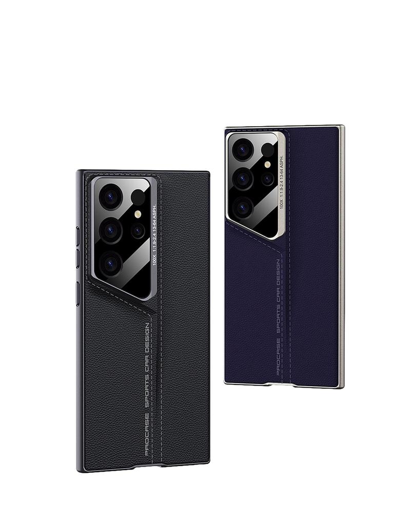 Защитный чехол-книжка из кожи с лезвием для Samsung S24 Ultra/S23 Ultra