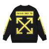 1304 Off-White 2025 Autumn/Winter New Yellow Letter Arrow Pattern Printed Men's and Women's Round Neck Hoodie