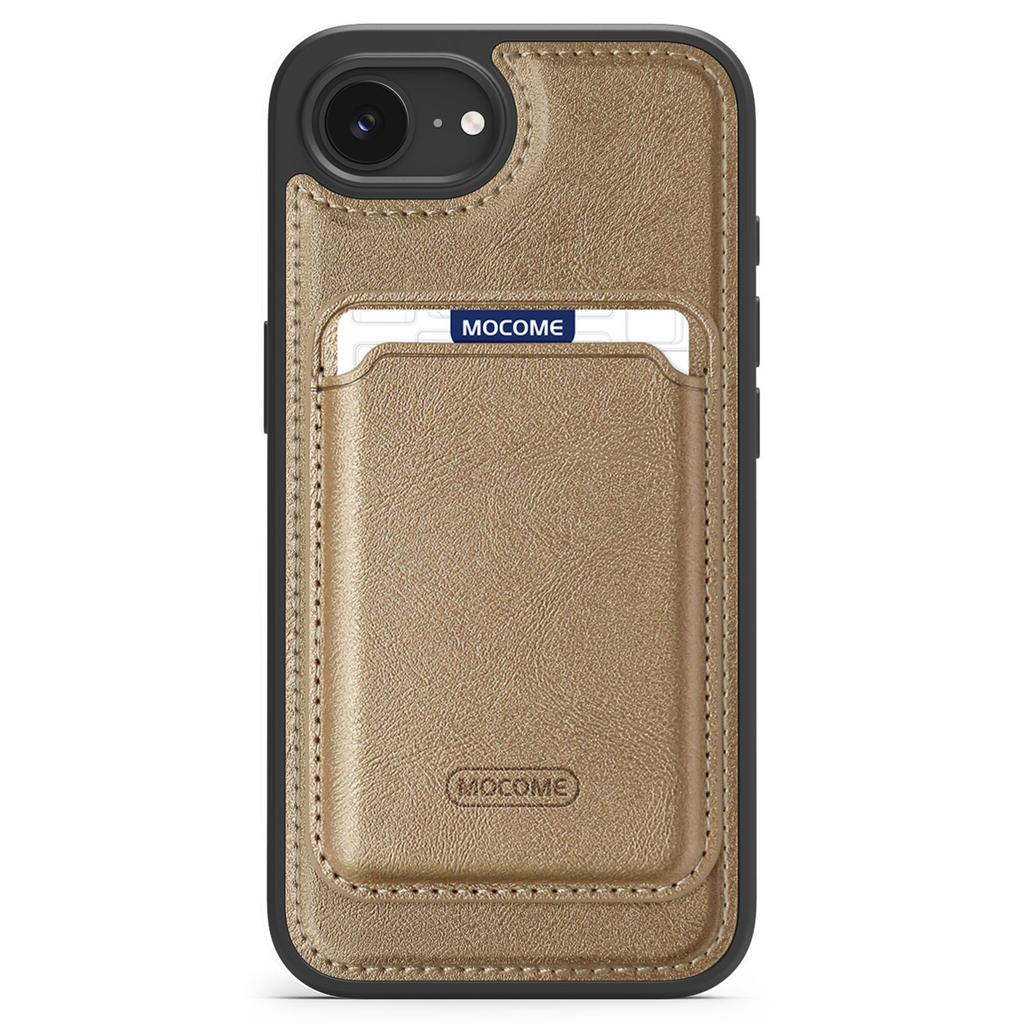 For iPhone 16e Magnetic Case with Detachable Card Holder TPU+PU Leather Phone Back Cover