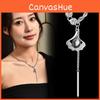 Elegant Crystal Ginkgo Leaf Pendant Necklace Stunning Korean Style For Women