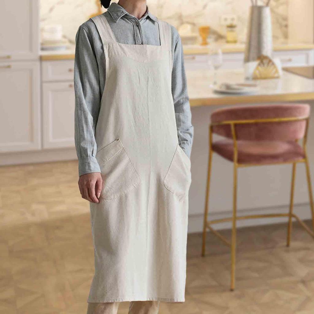 Рабочий фартук Фартук для рисования 34,65 дюйма с передними карманами Очень длинный Японский для сварки Женщина Мужчина Рисование