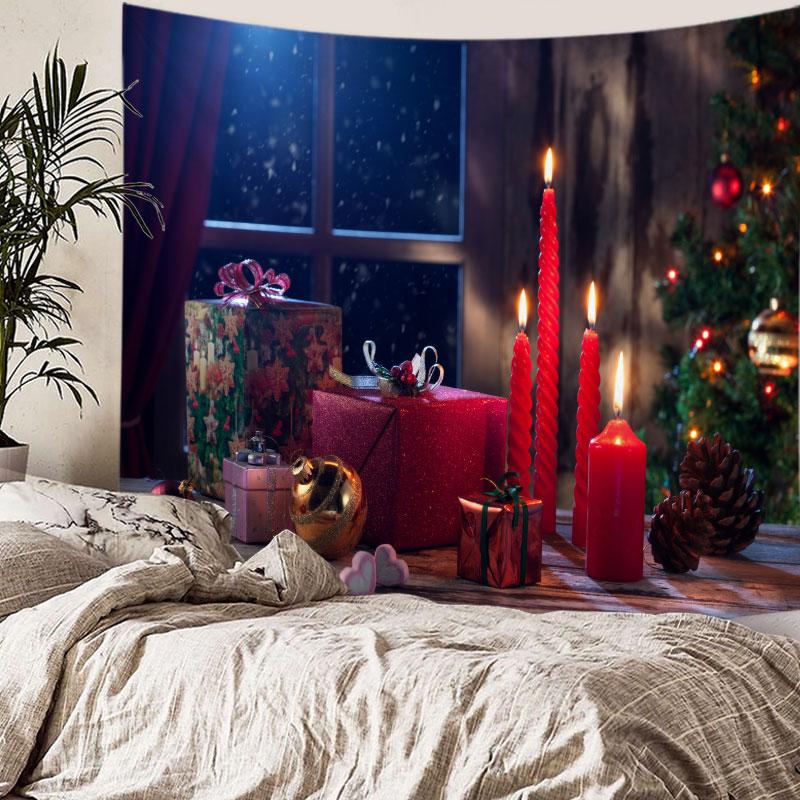 Домашний декор Веселый рождественский Санта узор Печатный гобелен Рождественская елка Гобелен Декор для гостиной и спальни Фон Ткань