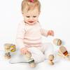 Wooden Children's Puzzle Early Education Newborn Hand Rattle Baby 2 Months 1 Year Old 4 Grip Training Baby Toy