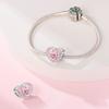 S925 Silver Charm Pendant Beads Romantic Heart Rose Beads DIY Jewelry Bracelet Accessories
