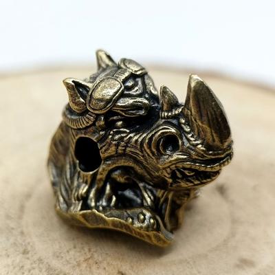 Голова носорога Латунные бусины для ножа EDC DIY Плетеные браслеты Темляк Брелок Подвески Аксессуары Инструмент для улицы Подвески Подвески