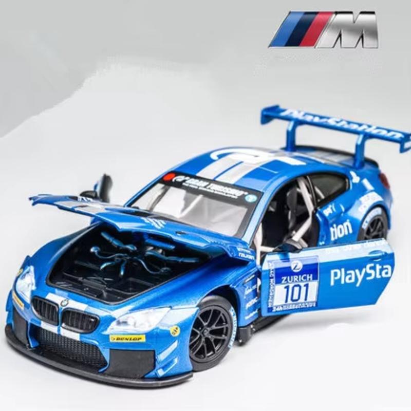 1:24 BMW M4 GT3 литой спортивный автомобиль модель игрушечная машинка литой металл модель транспортного средства имитация звука и света инерционный механизм коллекция детский подарок