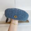 Thin Painter Berets Korean Beanie Cap Vintage Hollow Knitted Beret  Summer and Autumn