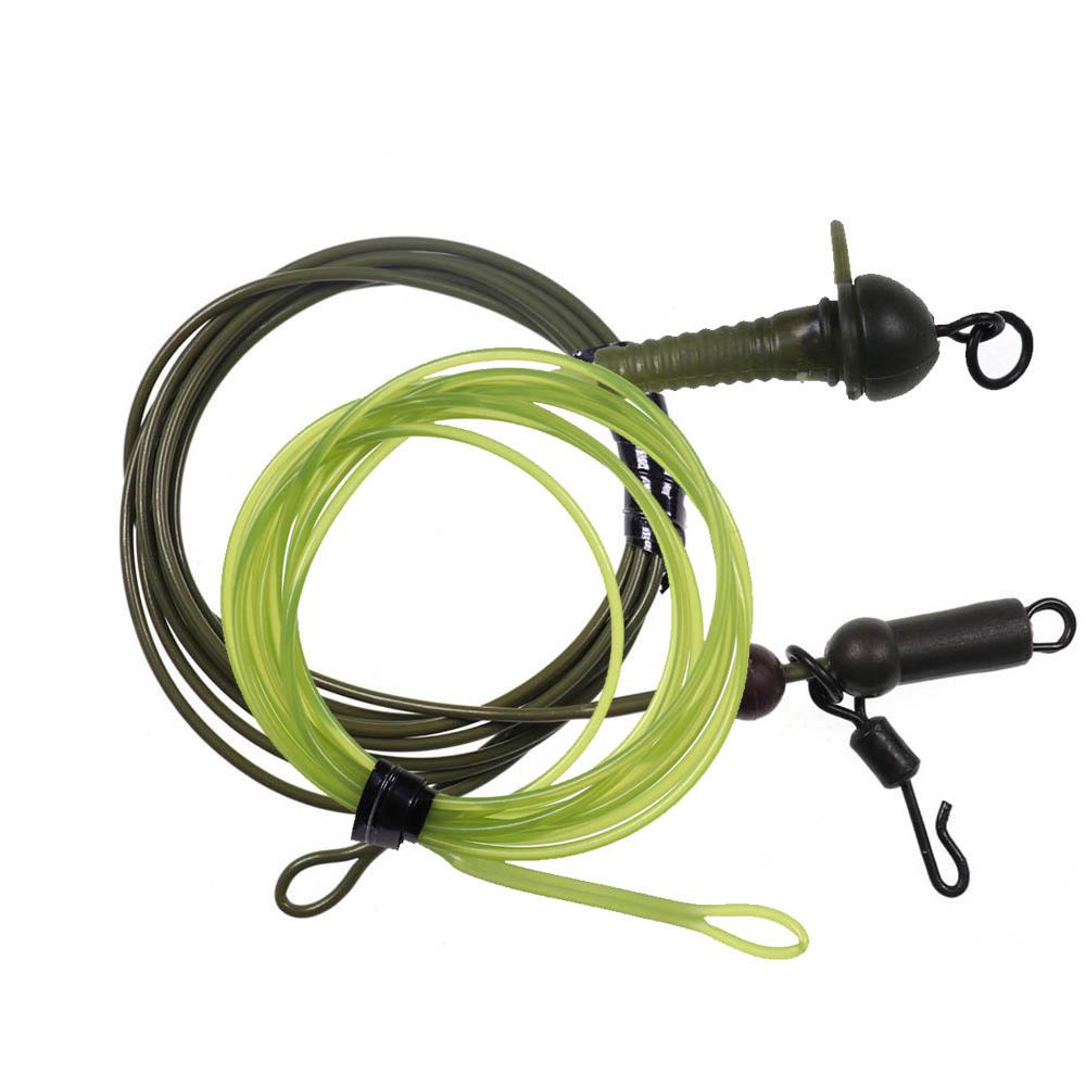 Bimoo 1PC 30LB 35LB 45LB Fluoro Carbon Fused Carp Link High Carbon Carp Main Line Braided Carp Leader Trace with Terminal Swivel