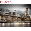 Huacan 5D DIY Diamond Embroidery Cross Stitch Full Square Night Scenery City Diamond Painting Mosaic Decor