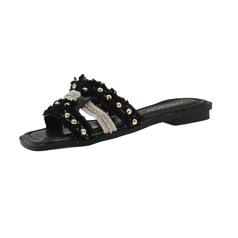 2025 лето новый Сяосянфэн верхняя одежда шлепанцы на плоской подошве женские летние фея универсальные модные сандалии для пляжа на мягкой подошве