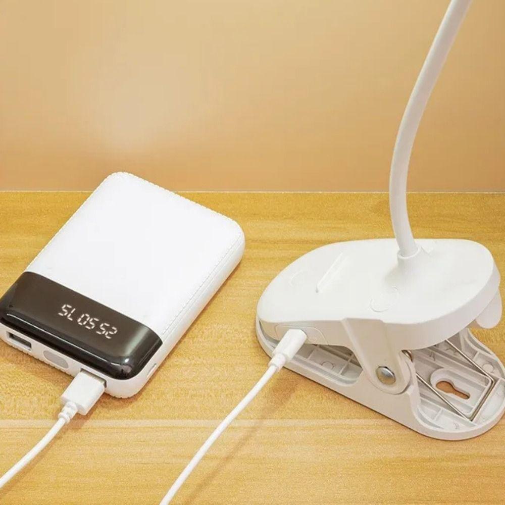 USB Charging Table Lamp With Clip LED Light Creative Reading Night Light Bed