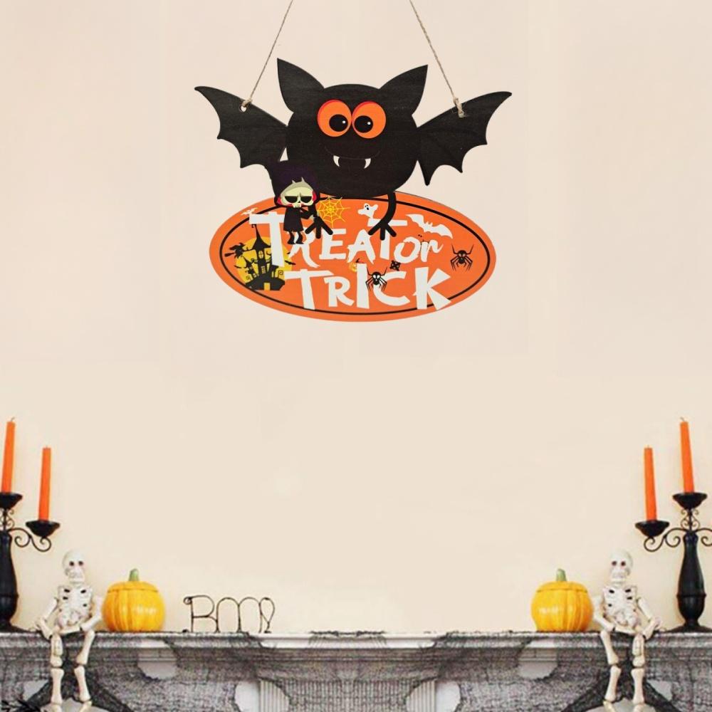 Популярные деревянные поделки для украшения вечеринки на Хэллоуин Летучая мышь Тыква Паук Декоративный фестиваль для декоративных аксессуаров