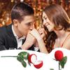 Имитация Розы Коробка для Колец Коробка для Хранения Ювелирных Изделий Свадьба Помолвка Романтический Подарок Декоративный Реквизит 3D Красная Роза Цветочный Футляр