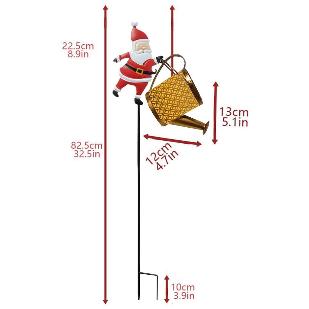 Solar Christmas Lights Outdoor Waterproof Kettle Santa Claus Solar Christmas Decorations Outdoor Lanterns for Garden Decor Yard