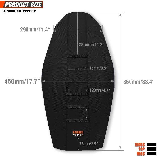 Motorcycle Universal Seat Cover Non-Slip Rubber Striped Gripper Soft Sewing For CRF WR WRF RMZ YZF SXF EXC EXC XC SX CR KLX Dirt Pit Bike Motocross