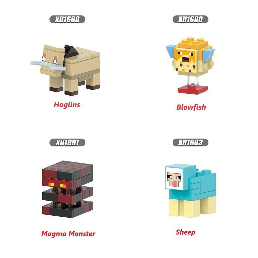 Puffer Alpaca Minecraft Lava Monster Moo Flower Skull Horse Building Blocks Toys