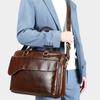 Men's Briefcase Genuine Leather Men's Bag Cowhide Horizontal Handbag Leather Business Bag Laptop Bag
