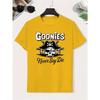 Европейские размеры Футболка для мальчиков Goonies Never Say Die, Иконичная футболка с фразой из фильма и надписью, Повседневный топ с коротким рукавом, Иконичная вещь для лета