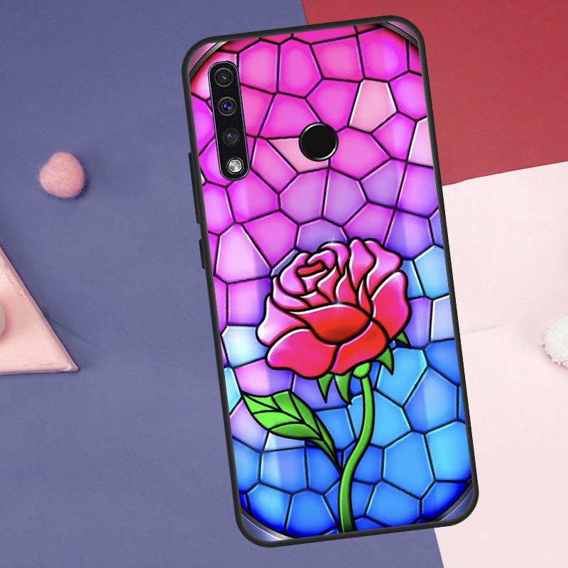 Stained Glass Rose Galaxys Case For Huawei Nova Y60 Y90 Y70 Y61 Y91 Y72 Y73 12s 12i 11i 8i 9 10 SE P30 P40 Lite P60 Pro