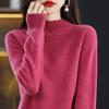 Шерстяной свитер с полувысоким вырезом для женщин осенью и зимой, новый свободный топ с длинными рукавами и нижним свитером для женщин