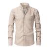 Men S Long Sleeve Plaid Striped Casual Business Shirt