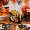 Autumn Seasonal Ornament Halloween Wooden Napkin Holder, Ghost Pumpkin Decorative Tabletop Tissue Dispenser, Desktop Holder Paper Storage Organizer